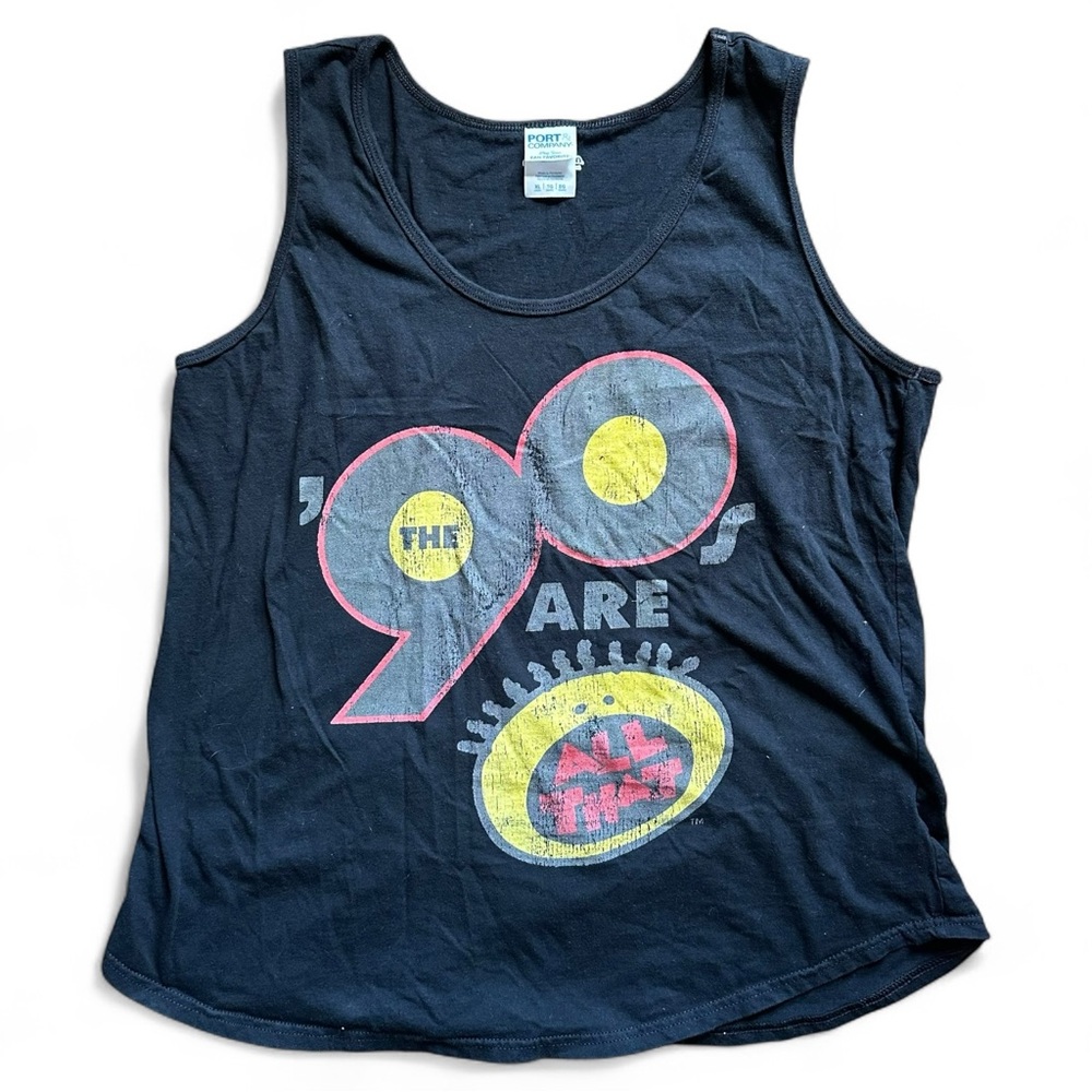 Nickelodeon Black and Yellow '90s Graphic Tank Top Size XL
